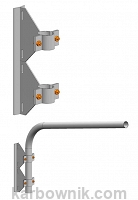 3,51 Uchwyt podwójny do mocowania wysięgnika fi50 na słup wirowy