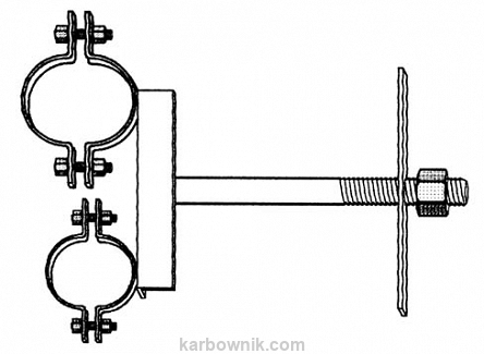 3,28 Uchwyt podwójny na rurę osłonową na słup ŻN