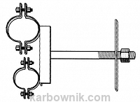 3,28 Uchwyt podwójny na rurę osłonową na słup ŻN