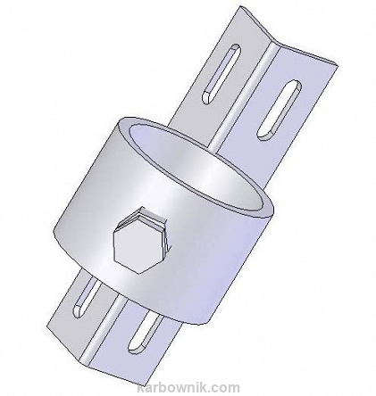 3,52 Uchwyt do mocowania wysięgnika fi50 na słup wirowy mocowny na dwie taśmy